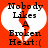 Red background with white heart split by red diagonal line, black text "Nobody Likes A Broken Heart :(" arranged in four lines inside the heart.