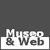 Pixelated grayscale logo with 'Museo Web' text on white background against dark gray backdrop.