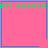 Four pink with blue borders display green text and small symbols; top-right has a heart, bottom-right has a star