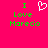 A static pixel art image with a bright pink background displaying green text and a white heart symbol.