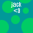 Pixelated green circles on teal background with white text 'jack' and '<9' in two identical static frames.