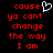 Red pixelated text on black background with white heart symbol above 'cause' in left ; identical right lacks the heart