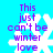 Pixelated text 'This just can't be winter love' over white snowflake on bright blue background, with visible animation changes between frames.