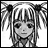 Pixelated grayscale image of a character with long hair and bangs, alongside text reading "Anime IM" and "COM" on a black background.