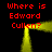 Red text 'Where is Edward Cullen?' repeated four times around a yellow glowing rectangular frame on a black background.