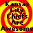 A static image with four identical showing red and yellow spiral backgrounds and black text reading "Kansas City Chiefs Are Awesome"