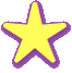 Yellow star-shaped icons with purple outlines in a , some stars rotate and change size while others remain static