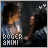 Pixelated image of two figures in close proximity with text 'ROGER SHIMI' at bottom left and three white heart symbols near top right.
