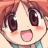 A pixelated anime-style character face with rosy cheeks and open mouth on the left, next to a black background with white text "Anime IM" above smaller cursive "com" on the right.