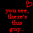 Red pixelated text and heart symbol on black background, with identical repeated text blocks.