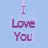 Light blue background with four identical purple text blocks reading "Love You" arranged in a , each block featuring a small vertical line above it