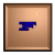 Blue capital F on brown textured background with black border, showing animation progression from partial to full letter.