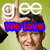 A four- shows a person in a yellow sweater, a 'We Love' text overlay, and a 'GLEE' text overlay on a group scene
