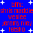 Blue background with red text listing names under 'bffs:' and white star shapes scattered throughout the image.