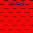 Red background with black patterns and blue text reading 'Chris' in multiple positions
