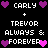 Pixelated text and heart symbols arranged in a pattern on black background, with alternating purple and pink hearts