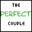 A split-screen pixel art image with 'THE PERFECT COUPLE' in green and black text on the left, and 'YOU AND ME' with a heart symbol on the right.