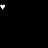 A black background displays white pixelated heart shapes and dot grids in a vertical arrangement.