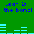 Green background with blue text reading "Leah is the bomb!" repeated twice, flanked by cyan bar graphs.