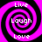 Four identical spiral patterns with pink and black stripes, each containing the words Live, Laugh, Love in white text.