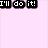 Pixelated text and symbols on pink and white backgrounds with black rectangular overlays containing phrases like "I'll do it!" and "Because I have... A PEN."