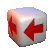 A 4x3 contact sheet of 12 animated frames showing a white cube with red arrows rotating against a gray background.