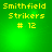 Green background with yellow text "Smithfield Strikers # 12" in four identical , each showing a subtle light effect variation