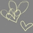 Pixelated white heart shapes on gray background with dark purple text reading 'Love is a magical thing' in three lines.