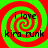 Four identical display red and green spiral patterns with black text reading 'i love kira nunk' in each