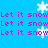 Blue background with pink text 'Let it snow' repeated in and white snowflakes scattered across the image