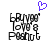 Two identical pixelated black-and-white icons with 'Buddy' text above 'Pogot' text, each with a purple heart above the left icon.