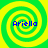 Four identical spiral patterns in green and yellow with blue text reading 'Ariella' at the center of each spiral.