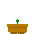 Pixelated flower in brown pot grows from bud to bloom, wilts, and dies
