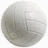 A pixelated volleyball on the left side of a split background, with a blue gradient arrow pointing right on the right side.