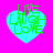 Four identical cyan hearts on bright pink background with green text reading LIVE LAUGH LOVE, each heart displaying slight pixelation variations.
