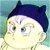 Pixelated character with light skin and dark blue hair, wearing a dark blue headband against a gradient background.