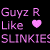 Pixelated pink text and heart symbols on a black background in a 2x2 contact sheet layout with four distinct frames showing sequential animation changes.