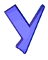 A blue 3D letter Y shrinks and rotates clockwise , changing from large to tiny while maintaining a gradient of dark to light blue