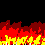Two horizontal bands of pixelated flames against black background, upper band with more yellow at base than lower band.