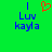 Green background with blue text reading 'I Luv kayla' and a red pixelated heart symbol above the word 'Luv'.