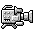 Four pixelated camera icons in grayscale with varying angles and features, displayed on a white background.