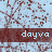 A static image with a light blue background patterned by brown branching lines, overlaid with repeating dark red horizontal bars containing the text 'dayva' in white pixelated font.