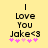 Pixelated text reads "I Love You Jake<3" with pink stars below on a yellow background, show star color variation