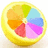 Circular icon with yellow border containing six colored segments: orange, red, pink, purple, blue, and green arranged clockwise.