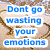 Blue text on white rectangular backgrounds arranged in two against a beige patterned backdrop with brown curved lines