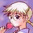 A 48x48 pixel animated buddy icon featuring a cartoon character with blonde hair and pink cheeks on the left, paired with text reading "Anime IM" and "com" on a black background to the right.