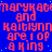 Blue background with repeating red text 'marykabmarykabmarykabmarykab and kaitlynn are i of a king' in pixelated font, scattered light blue dots.