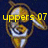 Animated icon of a cartoon character with golden-brown fur, white chest, and black stripes, wearing headphones, with yellow text overlays changing across frames.