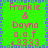 Pixelated green background with pink text reading "Frankie & Dayna o.o.f 43333" arranged in a pattern, bordered by blue and purple pixelated squares