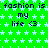 Green background with light blue star pattern, repeated text "fashion is my life <3" in dark blue pixelated font across three